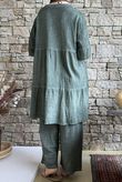 Loom & Thread Embroidered Tiered Smock Dress Washed Moss